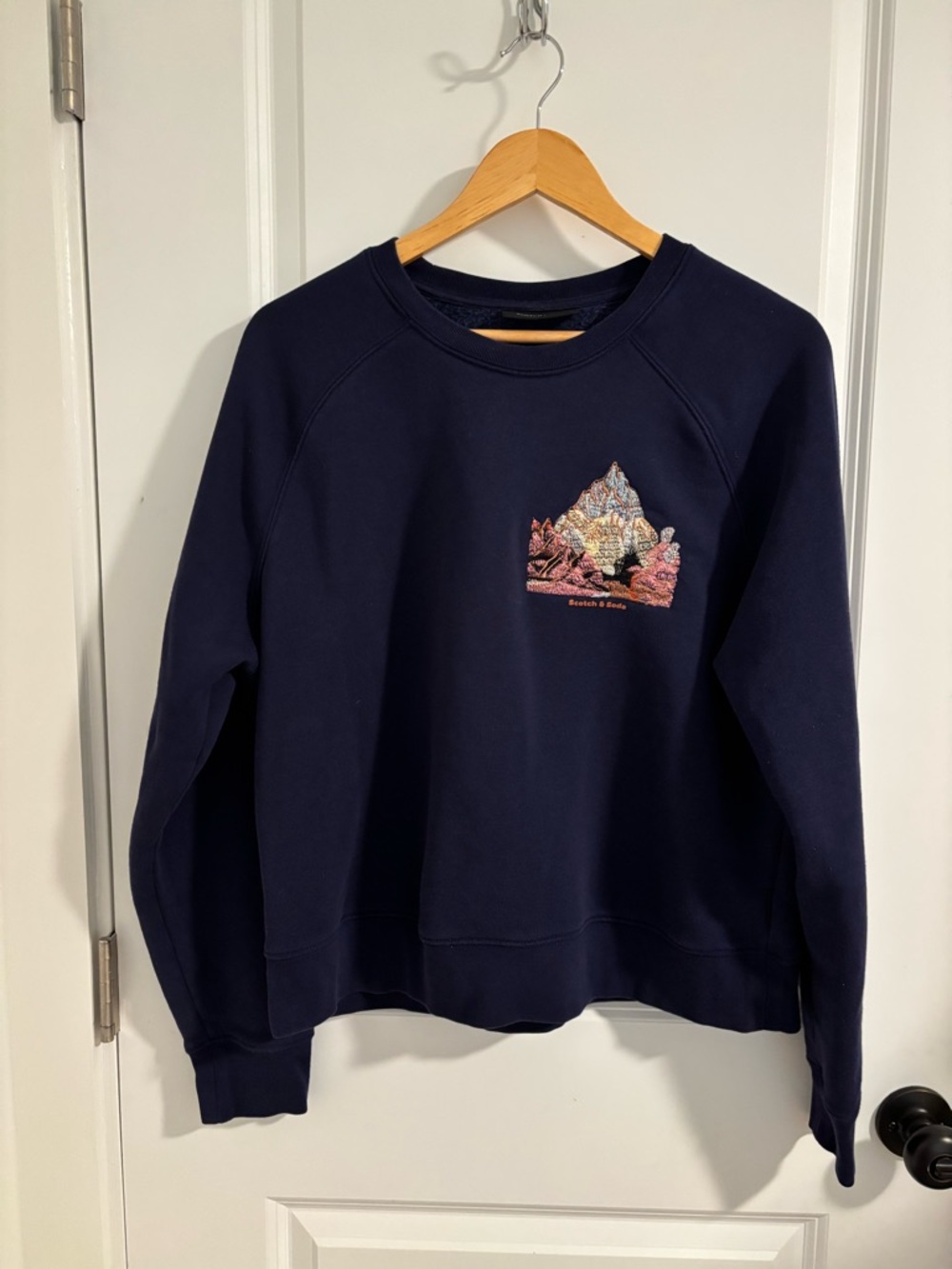 SCOTCH & SODA Embroidered Crewneck Sweatshirt Navy Size XL - Picture 5 of 11